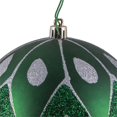 thumbnail image 2 of Vickerman N188124D 4.75 in. Emerald Matte Ball Ornament with Glitter Diamond Pattern  4 per Pack, 2 of 3