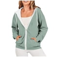 thumbnail image 1 of Timegard Vestes à Capuche Zippées pour Femmes Manches Longues Chandails en Molleton Décontractés Mode Automne avec Poches, 1 of 7