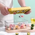 thumbnail image 1 of Ice Cube Tray Set with Storage Box, 50 Cubes Capacity, Food Grade Plastic, Transparent Lid, Drawer Design, Ice Scoop Included, Green/Yellow, 22.5x12.5x11cm, for Home and Refrigerator Use, 1 of 6