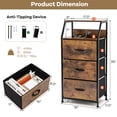 thumbnail image 2 of Gymax 2PCS 3 Drawer Dresser w/ Wood Top Sturdy Steel Frame Storage Organizer Dresser, 2 of 10