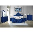 thumbnail image 3 of Acme Furniture 7 Tiroirs Commode en Velours avec Bouton Touffeté, Bleu, 3 of 5