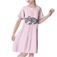 thumbnail image 1 of RXIRUCGD 2025 Vêtements d'Été pour Enfants 3-12 Ans Mode pour Enfants Pyjama Imprimé de Rêve Nuisette Mi-Mollet, 1 of 3