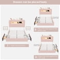 thumbnail image 4 of Homfa Full Size Velvet Upholstered Bed with LED Lights & 2 Drawers, Storage Headboard Platform Bed Frame with USB Ports & Outlets, Pink, 4 of 8