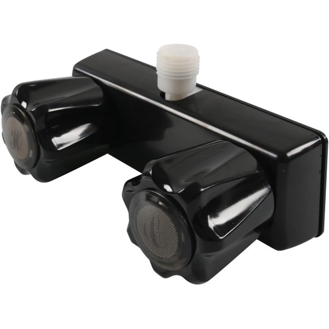 Robinet de Douche pour VR avec Double Bouton en Acrylique, Inverseur de Valve de Douche, Remplacement de Robinet de Douche pour VR, Autocaravane pour Roulotte de Voyage (Noir)