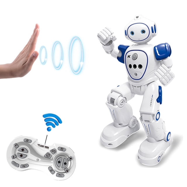 WLOELOEW Blue Rc Robot Toy, Remote Control Robot Gesture Sensing Dancing Programmable Smart Robot For Kids Age 3 4 5 6 7 8 12 Year Old Girls Xmas Gifts Present, Blue