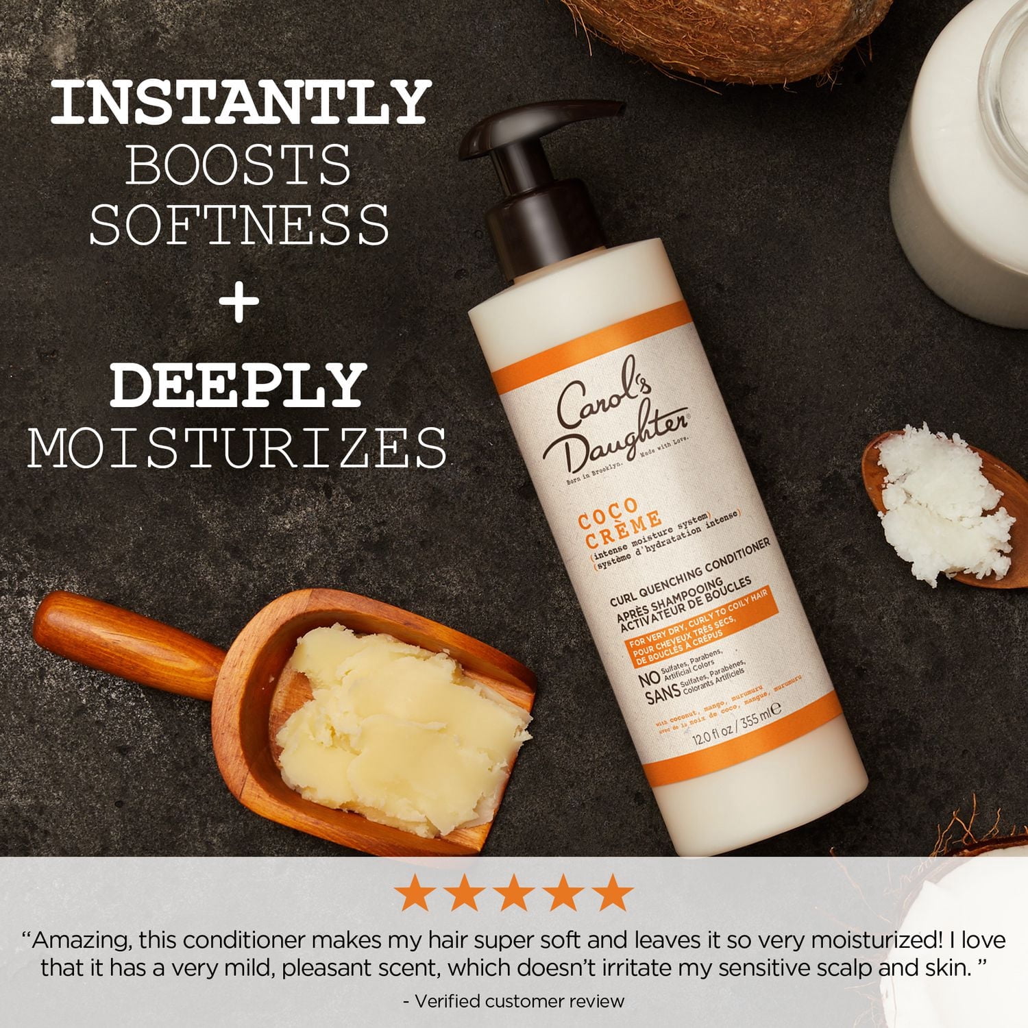 Carol's Daughter Coco Creme Après-shampooing Hydratant à l'huile de noix de coco, 12 fl oz