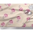 thumbnail image 3 of Soimoi White Georgette Viscose Fabric Grandiflora Roses Floral Print Fabric by the Yard 42 Inch Wide, 3 of 5