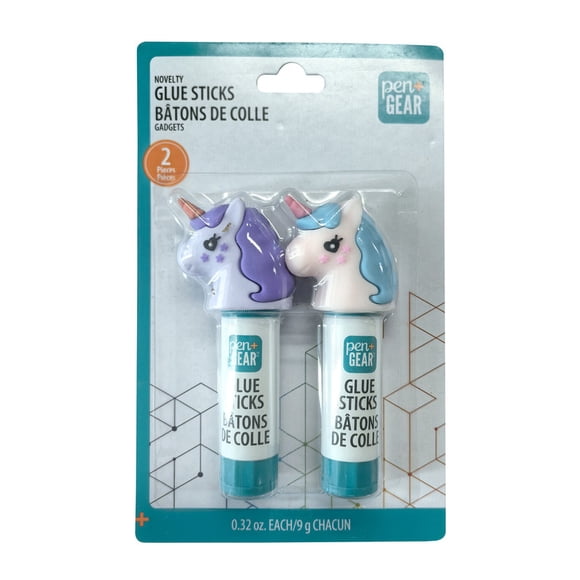 Pen + GEAR Novelty Glue Stick 2*9g with Unicorn Cap