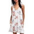 thumbnail image 1 of Robes T-Shirt Décontractées d'Été pour Femmes, Sortie de Plage, Robe Débardeur Plissée Unie, 1 of 3