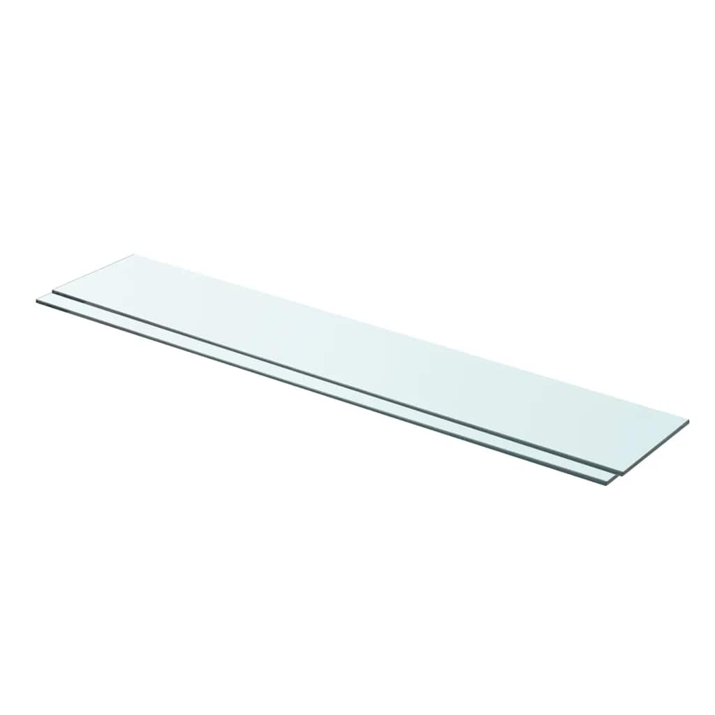 vidaXL Étagères 2 Pcs Panneau en Verre Transparent 90x15 cm