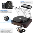 thumbnail image 5 of DIGITNOW Bluetooth Record Player Belt-Driven 3-Speed Turntable Built-in Stereo Speakers-Brown, 5 of 5
