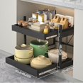 thumbnail image 2 of Expandable Pull Out Cabinet Organizer, 2 Tier Pull Out Kitchen Storage With Slide Out Drawers, Adjustable Cabinet Pull Out Shelves for Kitchen Pantry Bathroom Cabinet, 2 of 5