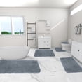 thumbnail image 1 of Dvkptbk Solid Color Bath Mats 5 Set Bathroom Rugs For 5 Pcs Toilet Mats Universal Soft Longhair Water Absorption Non-Slip Thick Machine Washable Easy To Dry Dark Color, 1 of 7