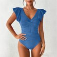 thumbnail image 2 of Sentmoon High Waisted Bikini Sets for Women Spaghetti Strap Oversized Bathing Suits for Women Ladies' Casual and Fashionable Solid Color Bikini Lace Up Swimsuit Set for Large Bust & Support XXL, 2 of 7