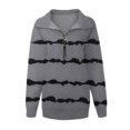 thumbnail image 4 of Chandails à Capuchon Mode pour Femmes 2023 Mode Col Roulé Ample Imprimé Fermeture Éclair Manches Longues Chandail Haut Blouse Rabais de 50 % Liquidation Costumes d'Halloween/Noël, 4 of 5