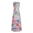 thumbnail image 5 of SMihono Robe Maxi Bohème d'Été pour Femmes Grande Taille Mode Décontractée d'Été Sans Manches à Col en V Robe Imprimée à Fermeture Éclair Robe pour Femmes Longues Robes Robe de Plage Évasée, 5 of 5