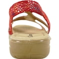 thumbnail image 4 of kozi Sandale Compensée Décontractée Confortable pour Femme, Mocassin à Enfiler OY3132 avec Bande Élastique et Bout Rond Ouvert, Rouge, Taille 8, 4 of 8