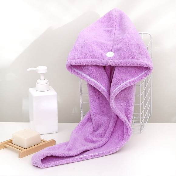 Agiferg Coral Velvet Thickening To Increase Soft Absorbent Shower Cap Dry Hair Towel