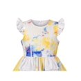 thumbnail image 4 of Girls Dress Princess Layered Ruffle Tie Dye Printing Flutter Sleeve White 10 Years, 4 of 6
