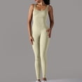 thumbnail image 4 of AherBiu Workout Bodysuits for Women Sleeveless Square Neck Ribbed Slim Yoga Jumpsuits Joggers Rompers, 4 of 6