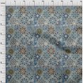 thumbnail image 4 of oneOone Viscose Chiffon Medium Blue Fabric Moroccan Mosaic Floral Sewing Material Print Fabric By The Yard 42 Inch Wide, 4 of 4