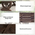 thumbnail image 4 of Outsunny Rustic Wood Wheel Outdoor Garden Bench for 2-Person with a Unique Wheel Design on the Legs & Durable Build, 4 of 10