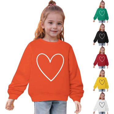 QIPOPIQ Toddler Baby Girls Sweatshirts Casual Pullover Crewneck Winter Long Sleeve Tops Shirts Clothes Size 3-14 Years Kids Clothes Clearance