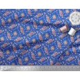thumbnail image 2 of Soimoi Toile de Coton Bleu Rose & Imprimé Floral 1 Yard 58 Inch Wide, 2 of 3