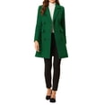 thumbnail image 2 of INSPIRE CHIC Manteau d'Hiver pour Femme à Revers Cranté Trench à Double Boutonnage S Vert, 2 of 6
