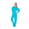 thumbnail image 2 of Big Feet Pajama Grenouillère pour Adulte en Tricot Jersey Turquoise à Pieds avec Rabat pour Fesses, 2 of 4