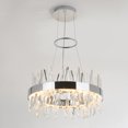 thumbnail image 4 of Artika Enchanted Modern LED Glass Crystal Chandelier, Chrome, 4 of 5