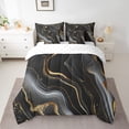 thumbnail image 2 of YST 7 Pcs Comforter Set Full, Gold Black Marble Bed In A Bag With Flat Sheet And Fitted Sheet For Adults, Gold Glitter Abstract Marbling Stone Pattern Bedding Set With Pillowcases & Shams, 2 of 5