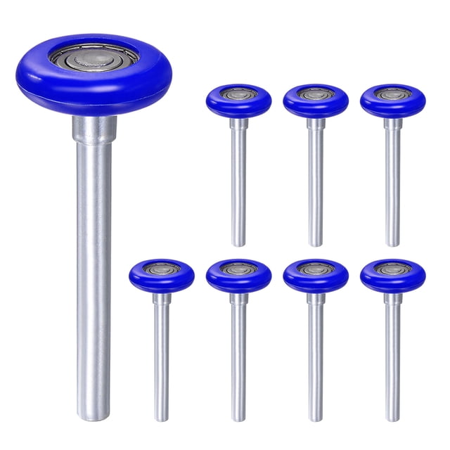 8 Rouleaux de Porte de Garage en Nylon Bleu 1.8 Pouces, Tige Longue 4.25 Pouces, Bleu