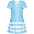 thumbnail image 1 of Robe Fille Bleue à Manches Courtes Jupe Plissée Uniforme Scolaire 7 Ans, 1 of 6