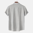 thumbnail image 4 of Penkiiy Chemise Décontractée pour Homme Unie à Col Rabattu à Manches Courtes avec Fermeture à Boutons Blouse Hawaïenne TG Gris, 4 of 9