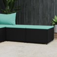 thumbnail image 1 of vidaXL Garden Footrests with Cushions 2 pcs Black Poly Rattan, 1 of 5