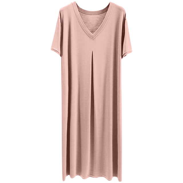LSLJS Fashion Women's Short Sleeve V-Neck Dress, Plus Size Dress