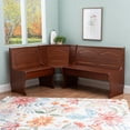 thumbnail image 2 of Linon Chelsea Unité d'Angle de Coin-Repas en Bois, Fini Noyer Brun, avec Rangement sous le Banc, (Ensemble de 1), 2 of 12