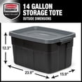 thumbnail image 2 of Rubbermaid Roughneck Tote 14 Gal Storage Container, Black/Cool Gray, 6 Pack, 2 of 7