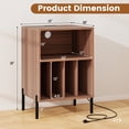 thumbnail image 4 of Giantex Record Player Stand, Turntable Side Table Nightstand w/Charging Station & Vinyl Record, Storage Cabinet, Walnut, 4 of 10