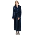 thumbnail image 1 of Womens Long Robe Soft Fleece Fluffy Plush Bathrobe Ladies Winter Warm Housecoat, 1 of 6