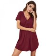 thumbnail image 1 of Women‘s Solid Color Short-sleeved Casual Plus Size Pajamas And Home Service Gray XL, 1 of 7