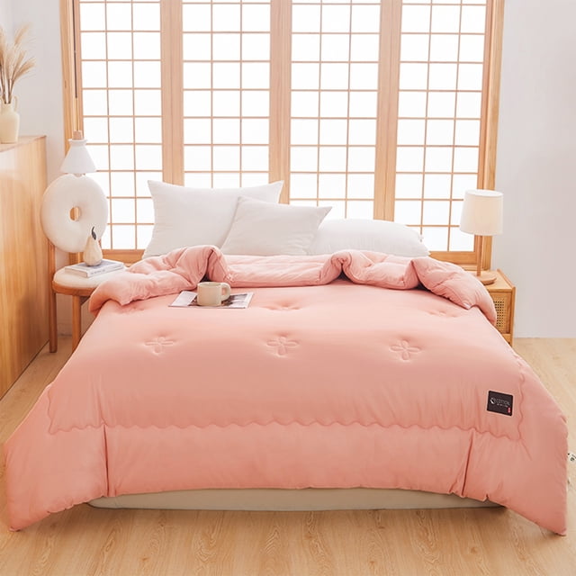 TIMIFIS Airconditioned Quilt -Soft Washed Microfiber Duvet Insert - Great For Summer Spring Fall Enhanced Warmth For All Seasons - Lightweight Yet Insulating Comforter Core New Home Essentials