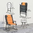 thumbnail image 3 of Outsunny 3pc Patio Foldable Rocking Chair Set, Orange, 3 of 10