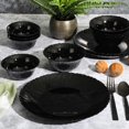 thumbnail image 4 of Ultra By Gibson Bandini 12 Piece Dinnerware Set, Black, Opal Glass, 4 of 9