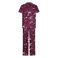 thumbnail image 3 of TIMIFIS Plus Size Scrub Set for Women Printed Summer V-Neck Scrub Top And Long Pants Nursing Uniform Jogger Suit Workwear with Pockets - Spring/Summer, 3 of 3