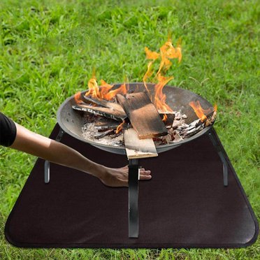 Outdoor Fire Pit Mat Deck Patio Fireproof Shaped Grilling Fireplace Mats Pad Burning Heats Resistant Mats Coated Camping Picnic Backpacking Equipment