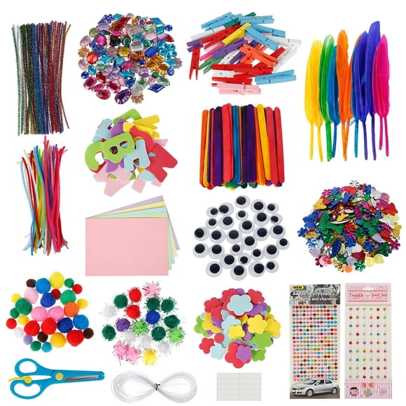 Ensembles d'Artisanat DIY Trousses de Fournitures d'Artisanat pour Enfants Tout-Petits Enfants Ensemble d'Artisanat Fournitures d'Artisanat Créatives pour Projets Scolaires Activités DIY Bricolages et Fournitures de Fête