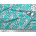 thumbnail image 2 of Soimoi Rayon Fabric Leaves & Floral Block Print Fabric by The Yard 56 Inch Wide, 2 of 3