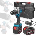 thumbnail image 2 of Graflsoa 21V Cordless Drill with Brushless Motor, 80Nm Torque, 20 Adjustable Torque Settings, 2-Speed + Variable Speed Control, LED Light, Side Handle, Reversible, Trigger Lock, Ideal for Home DIY, 2 of 6